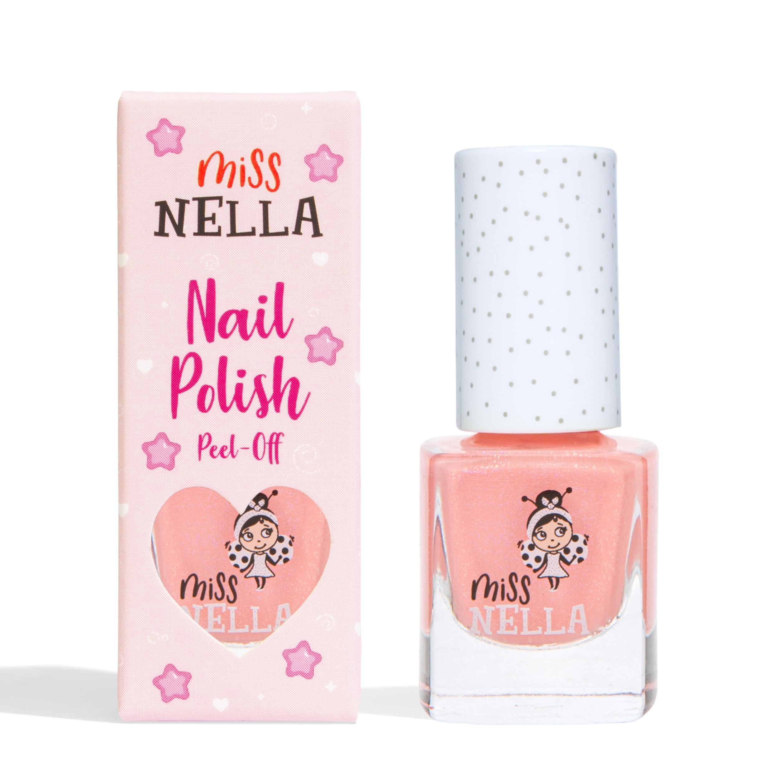 Miss Nella PEACH SLUSHIE – Safe Special Peach glitter Nail Polish for Kids, Non-Toxic & Odour Free Formula for Children and Toddlers, Natural Water Based for Easy Peel Off