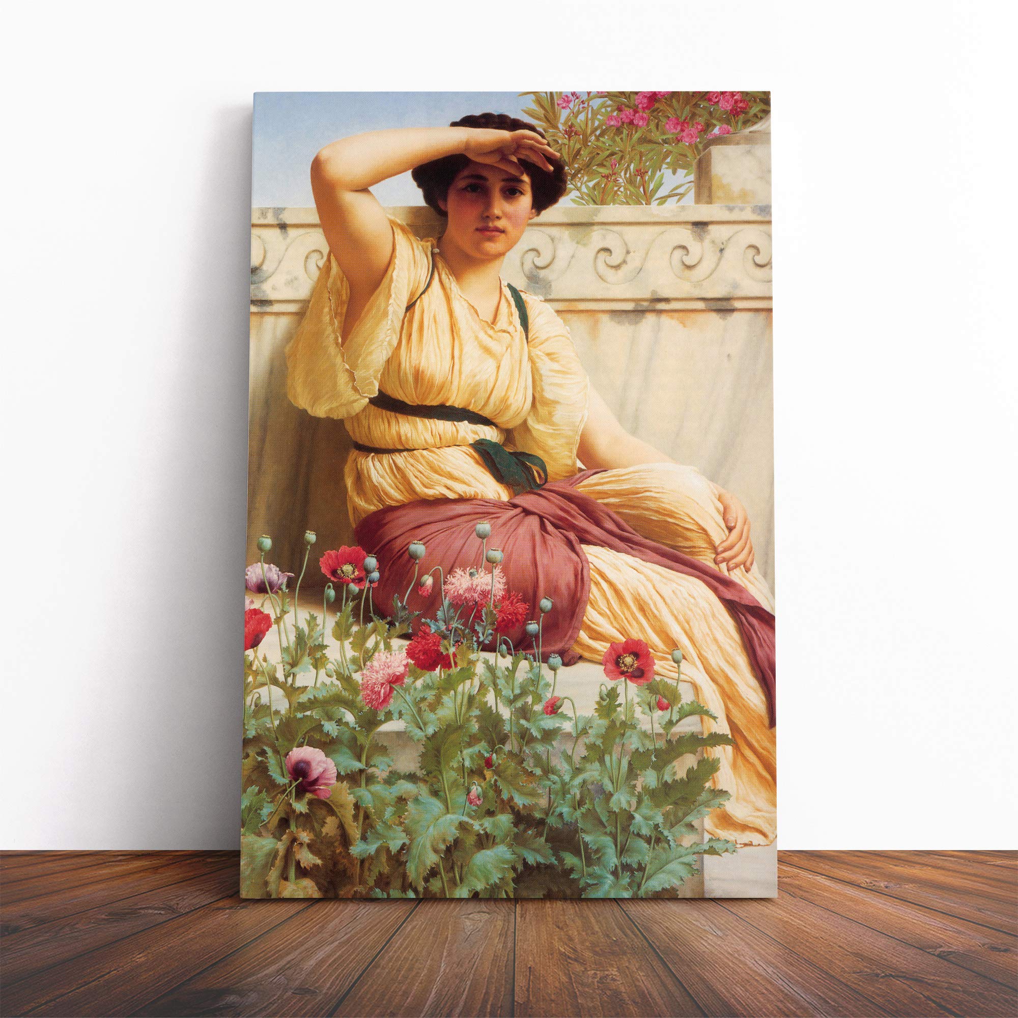 John William Godward A Tryst Canvas Print | Gallery Wrapped 30mm Frame Wall Art | 20x14 inches | Ready to Hang | Modern Picture | Living Room Bedroom Lounge Office