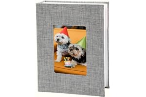 Photo Albums 4x6 Pictures, 100 Pictures Bookself Album for Family Anniversaries Wedding(Grey)