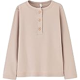 Teach Leanbh Toddler Boys Henley Shirt Cotton Soild Long Sleeve Tops for Kids 18 Months-7 Years