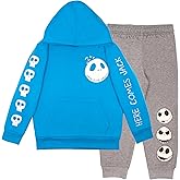 Disney Nightmare Before Christmas Boys Matching Sets Pullover Hoodie and Jogger Fleece Set Jack Skellington Graphic Logo