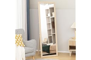 HOMCOM 64" x 21" Full Length Mirror, Standing, Wall-Mounted or Leaning Against Wall, Rectangular Full Body Mirror with Frame 