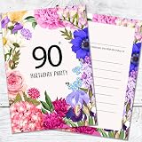 Olivia Samuel 90th Birthday Floral Party Invitations 20 Pack Ready to Write UK view 6