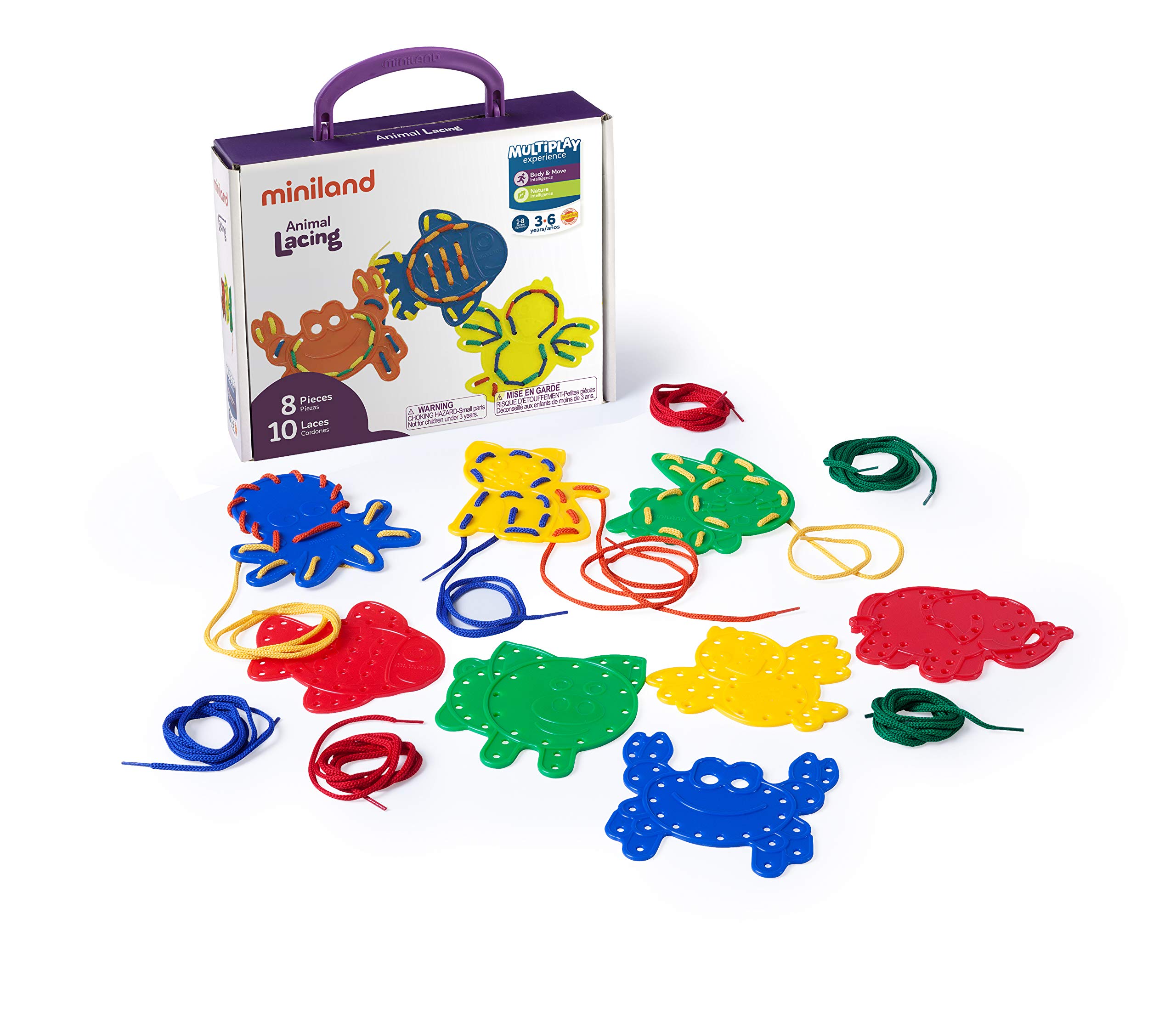 Miniland 45304 Educational Corner Animal Lacing Toy