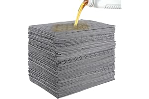 Acostop Oil Absorbent Pads - High Absorbency Microfiber Polypropylene Absorbing Pads, Oil Spill Mat for Oil-Based & Water-Based Fluids, Gray, 13" x 10", Pack of 100