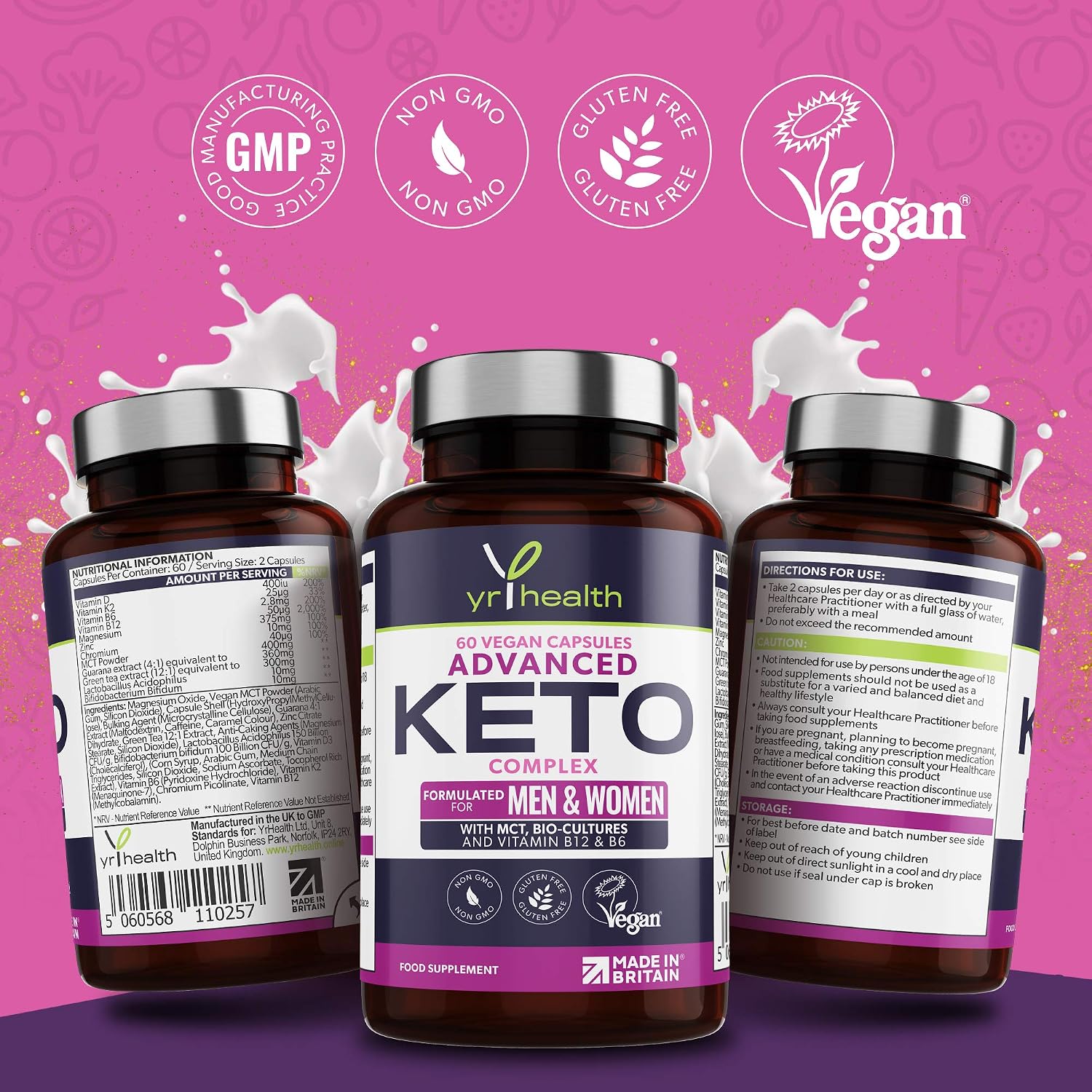 Keto Pills Max Strength Advanced Complex for Men & Women, MCT Oil, Green Tea, Bio-Cultures, Vitamins & Minerals - Image 4