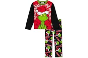 Dr. Seuss The Grinch Pajamas 2-Piece Matching Set - Cozy Christmas PJs Loungewear for Toddlers & Big Kids Boys Girls