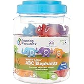 Learning Resources Snap-n-Learn ABC Elephants - Educational Alphabet Elephant Toy, Fine Motor Skills, Counting and Sorting, Toddler Montessori Toys, Gifts for Boys and Girls, Ages 2+