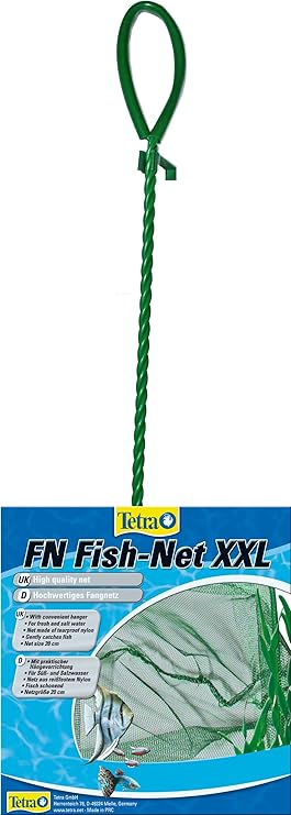 Tetra FN Fish-Net, hochwertiges Fangnetz aus reißfestem Nylon für Aquarien, Große L Netzgroße 12 cm, ermöglicht das leichte u