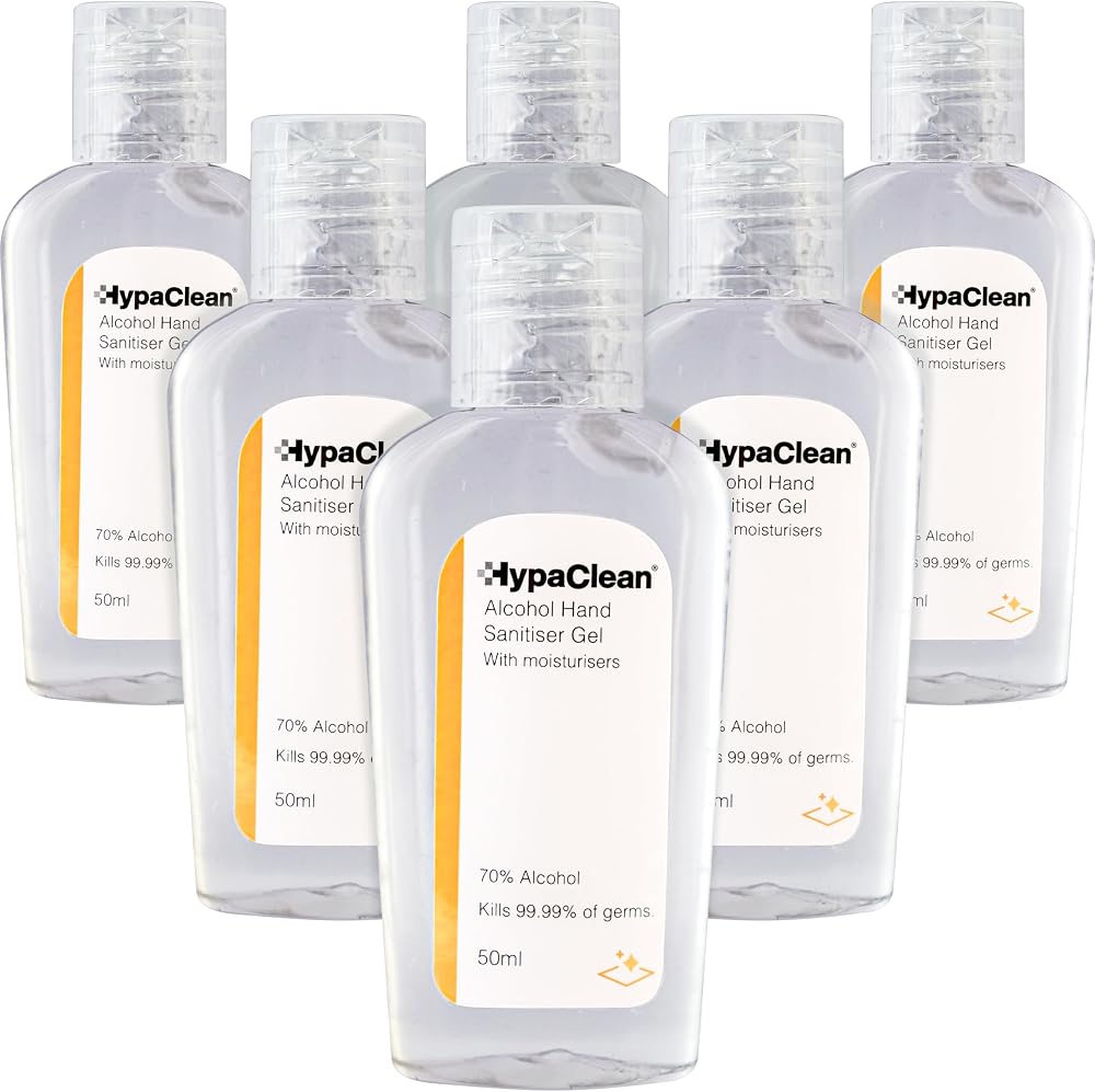 Safety First Aid Group HypaClean 50ml Antibacterial Hand Gel Pack 6