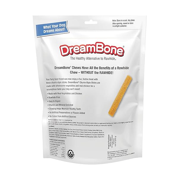 DREAMBONE CHURRO-STYLE DOG STICKS, TREAT YOUR DOG TO A CHEW MADE WITH REAL CHICKEN 14 COUNT (PACK OF 1)