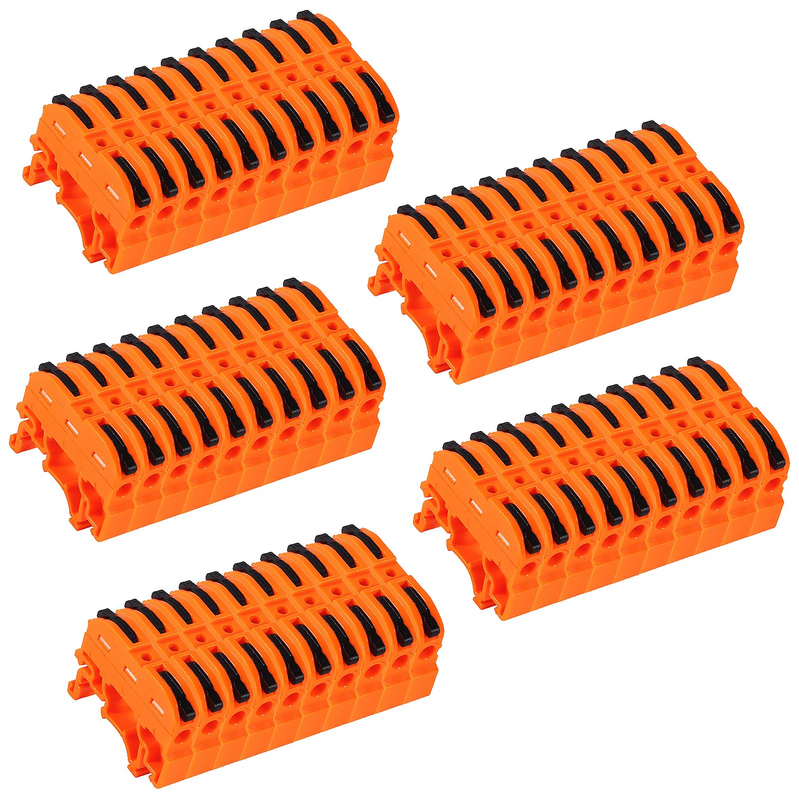 Photo 1 of MELIFE 50PCS DIN Rail Terminal Blocks Kit, Universal Compact Lever Wire Connector for Electrical Wires, Detachable Ground Circuit Terminal Blocks for Circuit Inline 28-12 AWG