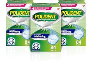 Polident Overnight Whitening Denture Cleanser Tablets - 84 Count (Pack of 3)