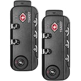 Cogguepe TSA Approved Combination Lock, 2 PCS | Suitable for Luggage, Backpacks, Handbags, With 2 PCS Spare TSA-007 KEY