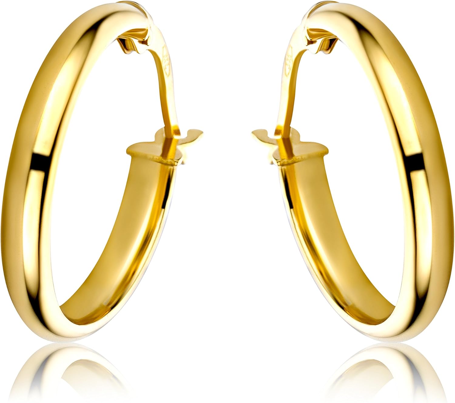 Orecchini Creole In Oro 9kt - 10x1.5mm Con Certificato E Scatola Regalo - Foto 4