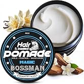 Bossman Hair &amp; Beard Pomade, 2-in-1, Non-Greasy (Magic Scent) | Medium Hold for Everyday Styling of Hair, Beard, Mustache - Shapes, Moisturizes &amp; Tames With Shea Butter - Made in Texas