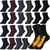 Handepo 20 Pairs Men's Wool Socks Bulk Thermal Winter Thick Cozy Interior Warm Boot Socks for Men Women Homeless Unisex Gift