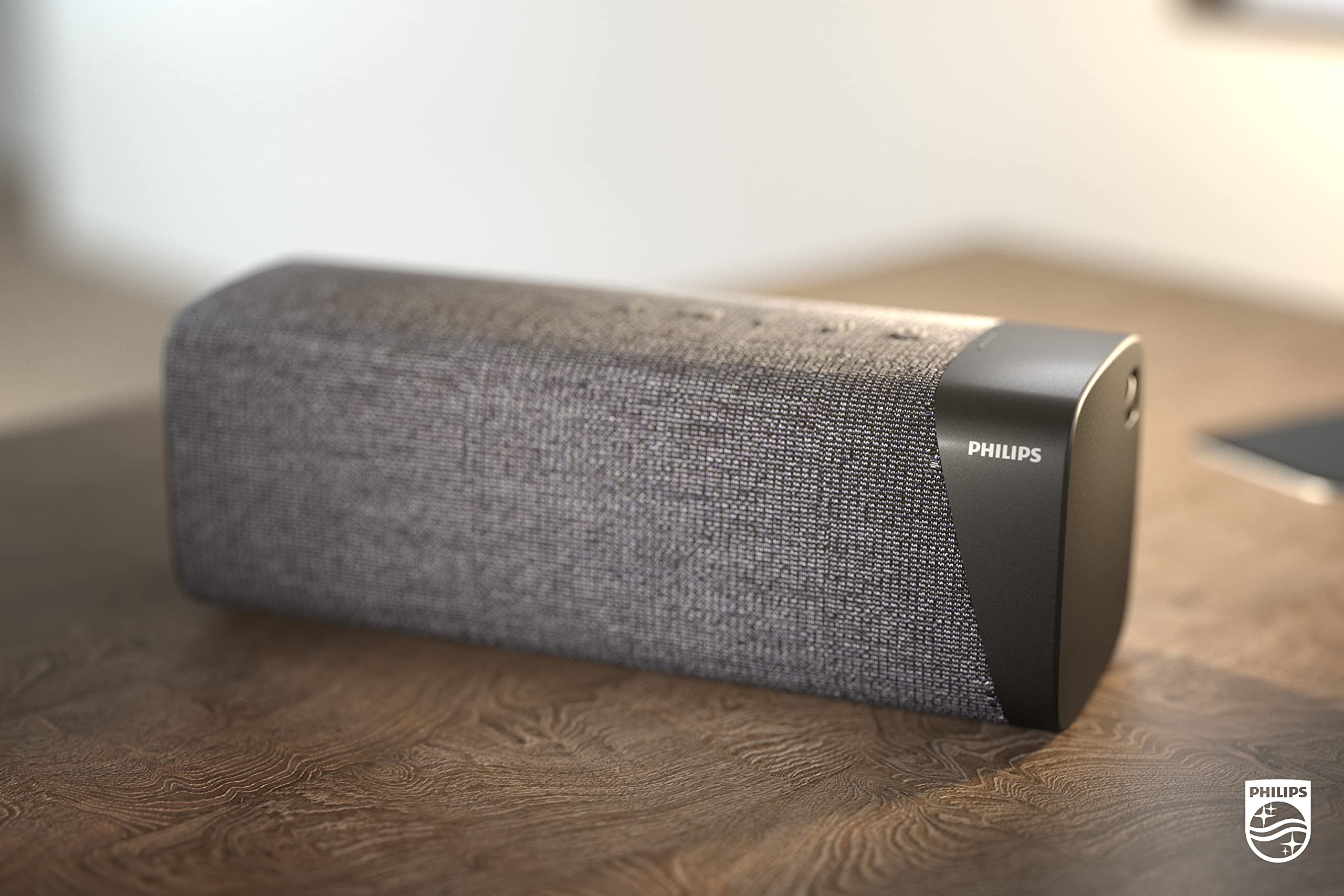 Philips S7505 Wireless Bluetooth Speaker with Built-in Power-Bank, Large Bold Sound, Up to 20 Hours Playtime, IPX7 Waterproof, Shower Ready, Large Size, Gray