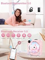 Arafuna Portable CD Player with Bluetooth 5.0 Speakers Remote LCD Display view 3