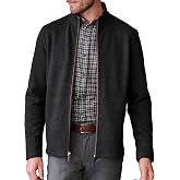 Johnston &amp; Murphy Men's Heathered Full-Zip, Dark Charcoal, Large