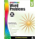 Spectrum Word Problems 3rd Grade Math Workbook, Geometry, Algebra Prep, Fractions, Telling Time, Money, and More Mathematics, Classroom or Homeschool Curriculum (Volume 76)