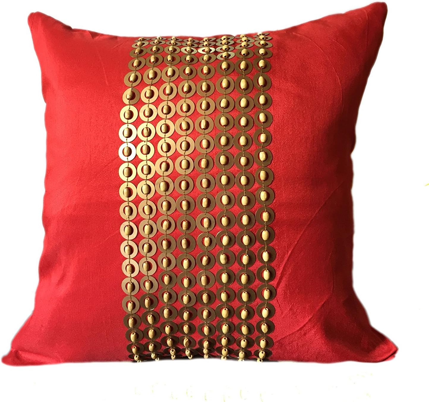 Amazon Com The White Petals Red Gold Decorative Pillow Cover With