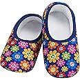 Snoozies Skinnies slipper socks for Women - Non-Slip Foot Coverng with Lightweight and Soft Sherpa Lining - Foldable Travel