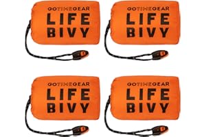 Go Time Gear Life Bivy Emergency Survival Sleeping Bag Thermal Bivy - Use as Emergency Bivy Sack, Survival Sleeping Bag, Mylar Emergency Blanket