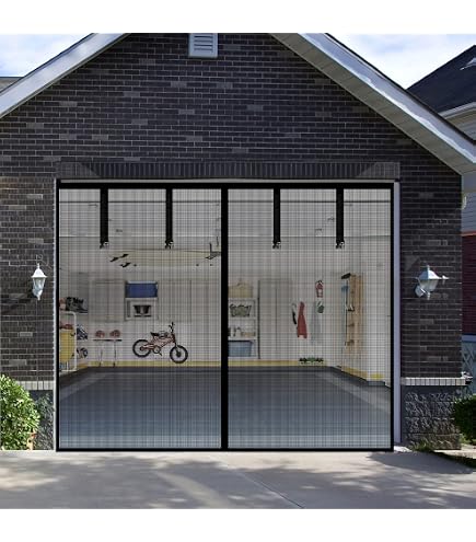 Magnetic Screen Door – Heavy Duty Mesh, 16x7 / 8x7 / 9x7 / 10x7 / 10x8 FT, Hands-Free Auto Close
