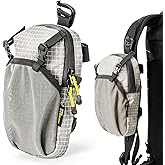 HIKEMAN Backpack Strap Pouch - Backpacking Phone Pouch, Waterproof Backpack Shoulder Strap Phone Pocket Attachment Bag for Hikers, Lightweight Outddoor Bag for Hiking, Travel, Cycling (Grey)