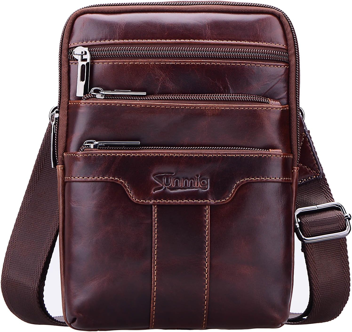 amazon men's leather shoulder bag