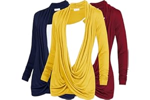 Free to Live 3 Pack Long Sleeve Nursing Tops Breastfeeding Shirts Cardigan Sweaters for Women Lightweight Postpartum Clothes