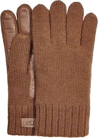 knit gloves with leather palms