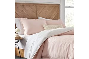 Kotton Culture Reversible Duvet Cover Twin XL 3 Piece 100% Egyptian Cotton with Zipper & Corner Ties Breathable All Season 600 Thread Count Soft Sateen Weave Gift (Twin/Twin XL - White-Blush)