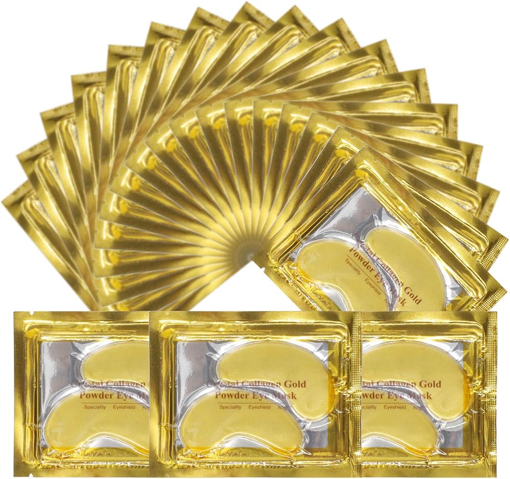 IFUDOIT Premium Crystal 24K Gold Gel Collagen Eye Mask 25 Pairs
