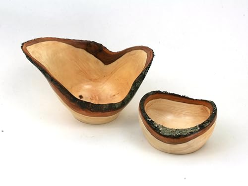 Amazon Com Two Natural Bark Edge Lathe Turned Wooden Fluted