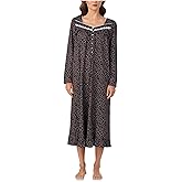 Eileen West womens Cotton Peached Jersey Knit 48" Long Long Sleeve Nightgown