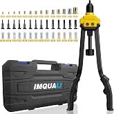 IMQUALI Rivet Nut Tool Kit, 16" Rivnut Tool Kit w/ 14 Metric &amp; SAE Mandrels | Rivet Nut Assortment Kit with 140 Rivet Nuts, Hand Riveters Nutsert Tool Kit with Durable Blow Molded Case