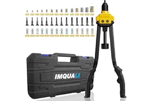 IMQUALI Rivet Nut Tool Rivet Nut Kit, 16" Rivnut Tool Kit with 14 Metric & SAE Mandrels Rivet Nut Assortment Kit with 140 Rivet Nuts, Hand Riveters Nutsert Tool Kit with Durable Blow Molded Case