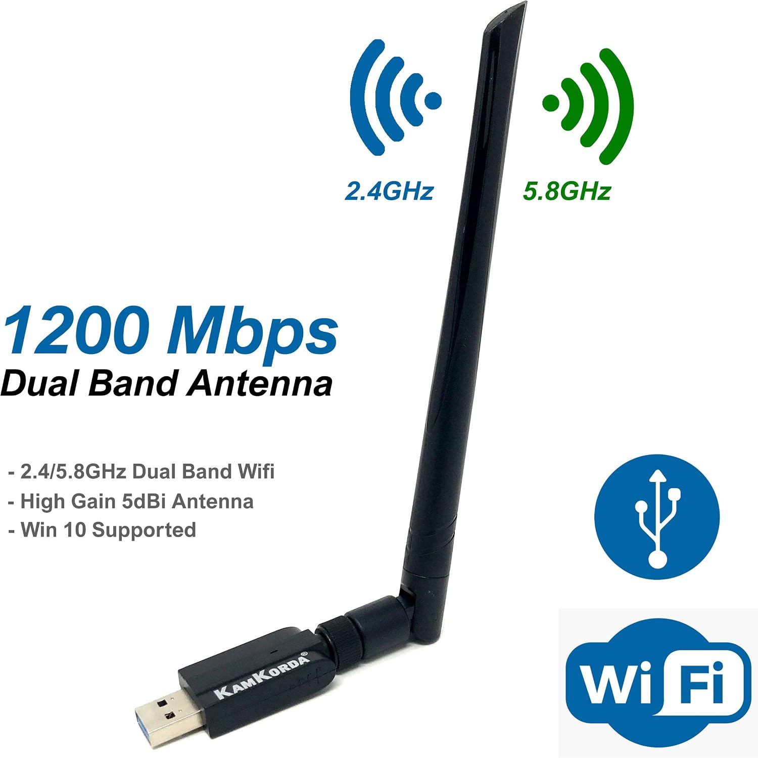 USB WiFi Dongle, USB Network Adapter for PC & Laptop, Windows 11/10/8/7/XP, Mac OS X & Linux, 5G WiFi Support, USB 3.0 - Image 3