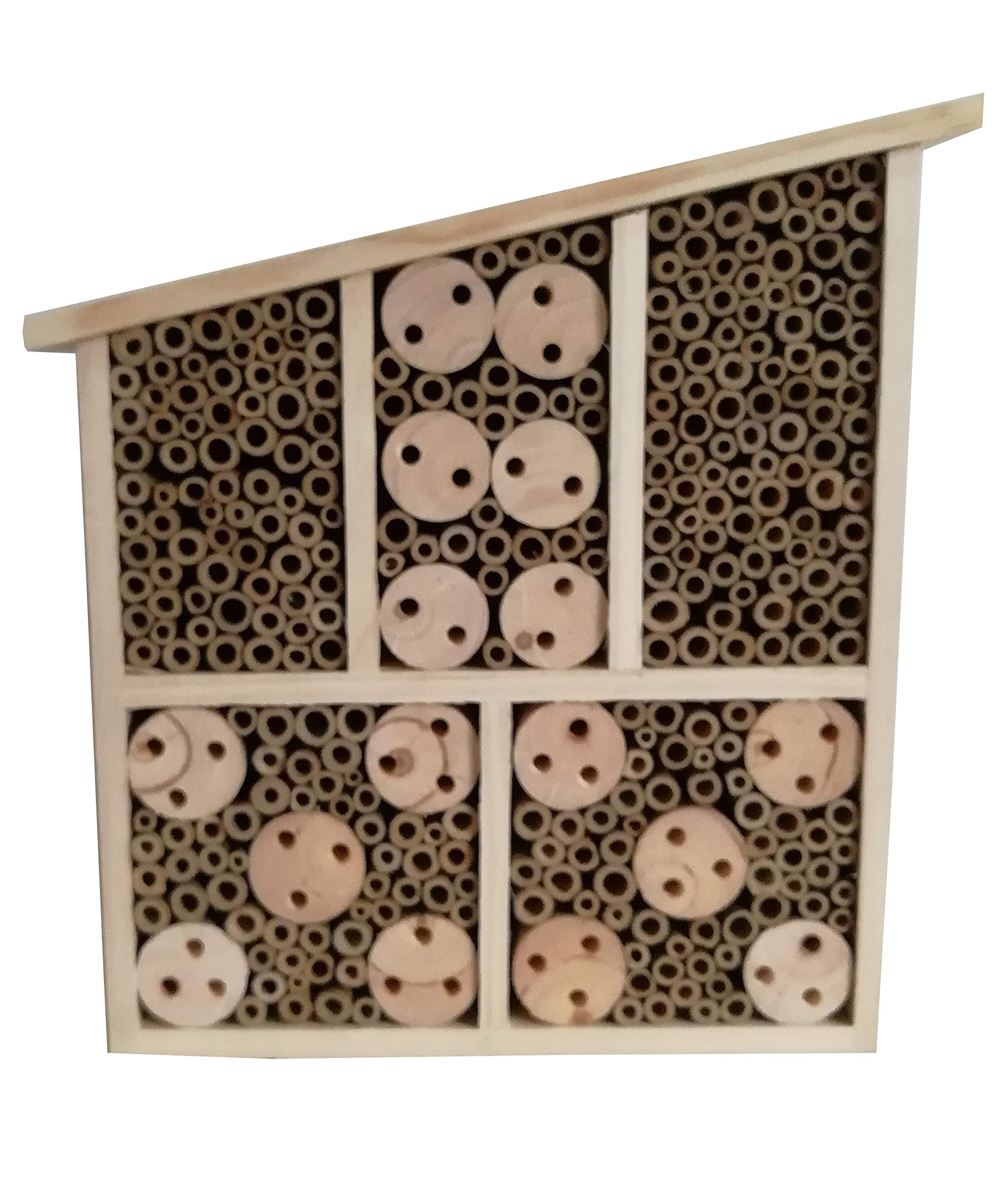 Dehner Natura Insect Hotel Osmia, Approx. 32 x 9 x 30 cm, Pine, Fir Wood, Bamboo/Plywood, Natural