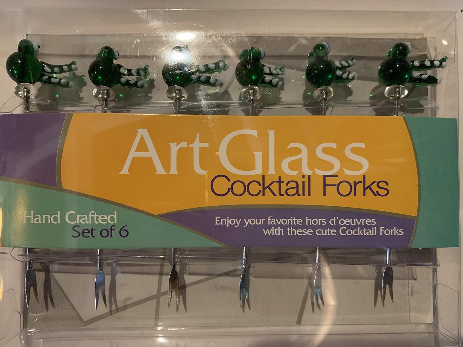 LSArts Cocktail Forks/Picks, Alligator, Set of 4 Flatware Forks Cocktail Picks