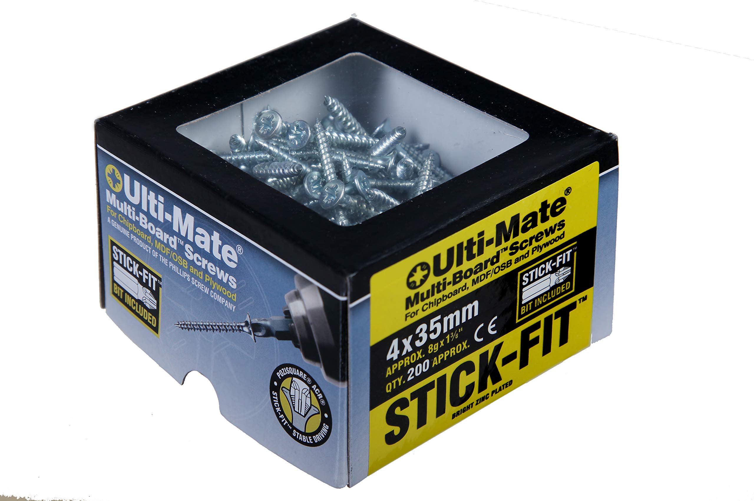 Ulti-Mate MB40035Ulti-Mate Multi-Board - 4.0 x 35mm - Box of 200, Bright Zinc (Silver)