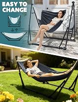 Anyoo Hammock & Hanging Chair with Foldable Stand Dual Use view 2