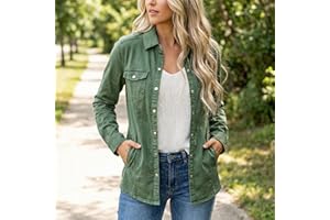 Womens Denim Shirts Casual Long Sleeve Regular Fit Button Up Lightweight Blouse Top for Spring Fall Wear