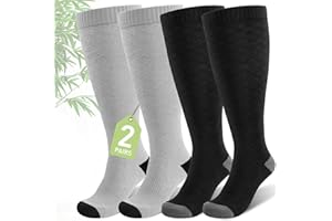 SONORAN Wide Calf Compression Socks Women&Men Plus Size (2/3 Pairs) Bamboo Viscose Knee High Large Support for Circulation
