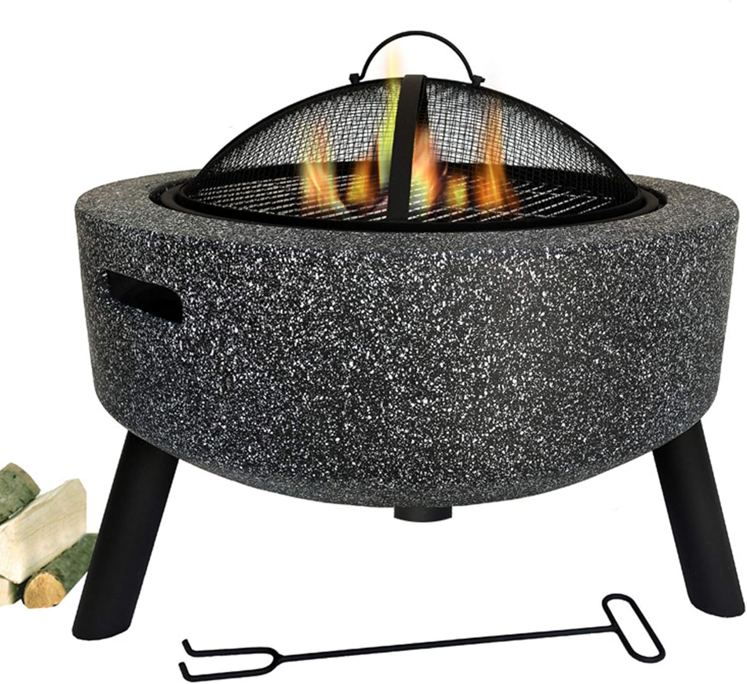 FZC-YM Mesa Redonda para fogatas, Calentador de Patio con Cubierta