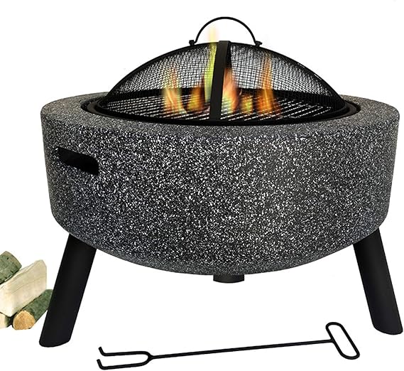 FZC-YM Mesa Redonda para fogatas, Calentador de Patio con Cubierta