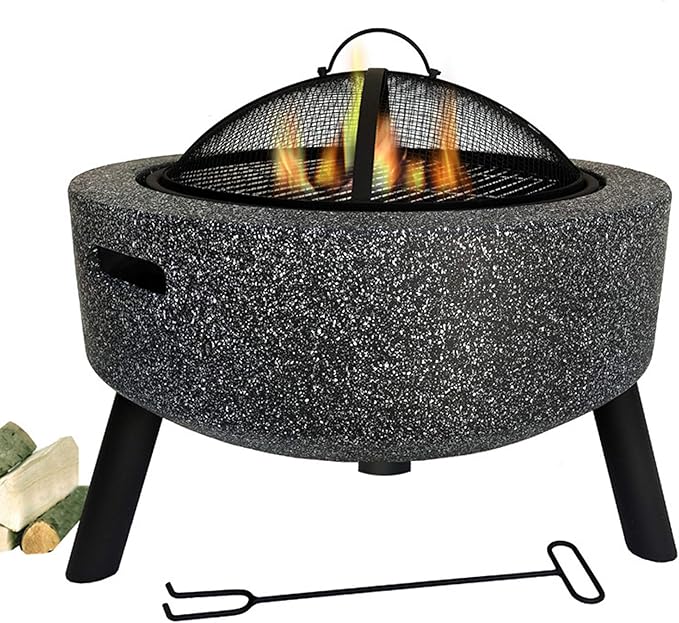 FZC-YM Mesa Redonda para fogatas, Calentador de Patio con Cubierta