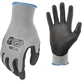 Gorilla Grip Work Gloves, Never Slip Maximum Grip All-Purpose, Gloves for Men, Superior in Wet, Dry, Oily Conditions, Polymer Palm, Large Size, 5 Pairs, Grey| 25942-25